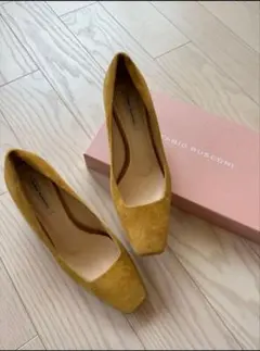 FABIO RUSCONI スエードパンプス マスタード