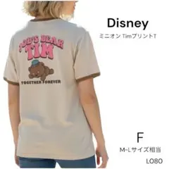 L080 ミニオンズ ティム ボブズベアー リンガーTシャツ 半袖 ベージュ Fのサムネイル