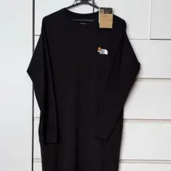 THE NORTH FACE 「フラワーロゴ❣️」長袖ワンピース Lブラック