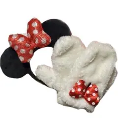 ディズニー2点セット（カチューシャ・手袋）ミニーマウス