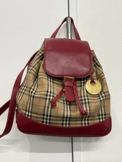 Burberrys　チェック　赤　リュック