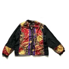 80s90sヴィンテージ豪華バブリー柄ボンバージャケットブルゾン