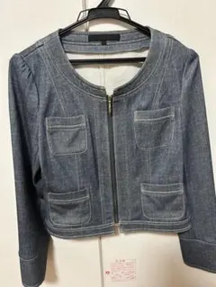 ノーカラージャケット デニムジャケット