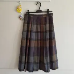 vintage チェック柄プリーツスカート