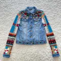 ☆美品☆新品☆未使用☆ デシグアル　デニムジャケット　サイズL Desigual デニムジャケット gジャン POSTALS レディース