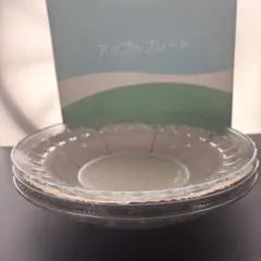 レトロ　佐々木ガラス　アップルプレート　ガラス皿　3枚　新品未使用のサムネイル