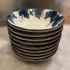 【たち吉】青いブドウ模様の陶器皿（17枚）※バラ売り可