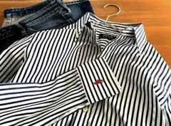 POLO RALPH LAURENフィットストライプタイプライターコットンシャツ