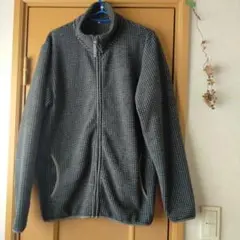 グレー フリースジャケット ジップアップ