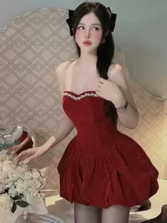 ★セクシー✭ミニベロアドレス★おしゃれ韓国風セレブ魅力✭パーティ用