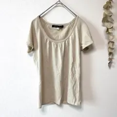 ミッシェルクラン　Tシャツ　レディース　トップス　伸縮　ライトベージュ　38のサムネイル