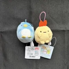 すみっコぐらし ゴム紐付き マスコット ペンギン（ 本物 ）、えびふらいのしっぽ