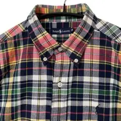 極美品 ラルフローレン 半袖ボタンダウンシャツ チェック ネル カジュアル 総柄