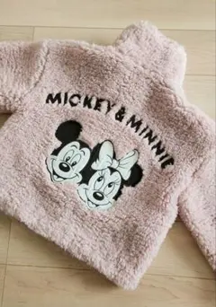 Areeam ディズニー ミッキー＆ミニー ボアジャケット ピンク あい 