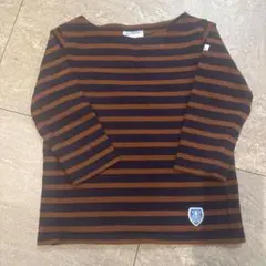 【ORCIVAL】オーシバル　長袖カットソー 紺色×茶色