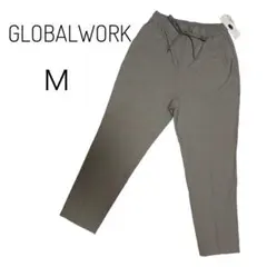 新品グローバルワーク ウツクシルエット キレイイージーパンツ M グレー春夏秋