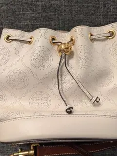 極美品【トリーバーチ】モノグラムパンチングレザー　バケットバッグ　2way Tory Burch - Tモノグラム パンチングレザー ミニ バケット