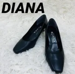 DIANA ダイアナ パンプス レザー ブラック 22cm ポインテッドトゥ