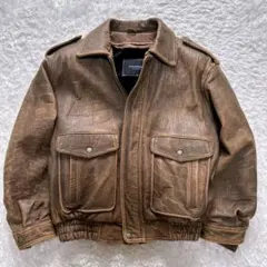 Leather Jacket ブラウン レザージャケット A-2 ライナー付き