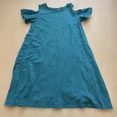 GU ターコイズ 肩出し ワンピース 140