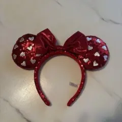 ミニー スパンコール カチューシャ 赤