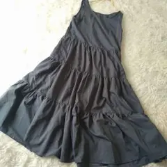 グレイルGRL ティアードノースリーブ マキシロングワンピース M