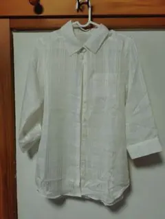 ブラウス、ホワイトストライプ