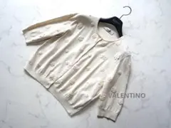 VALENTINO ヴァレンティノ フラワーモチーフ カーディガン サイズLのサムネイル