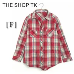 【THE SHOP TK】長袖シャツ 赤チェック ワークシャツ コットン3525