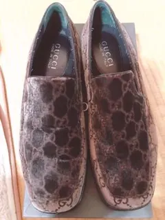 希少‼️値下げ‼️ GUCCI美品ローファースエードブラウンG G柄