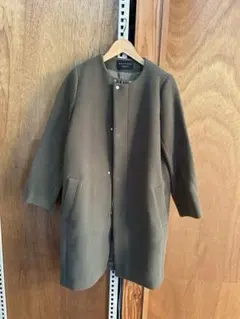 【MACPHEE】ノーカラーウールコート