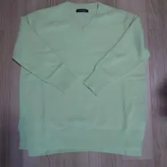 ロートレアモン 洗えるニット Vネックニットプルオーバー グリーン