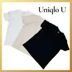 新品2枚含✨ユニクロユー クルーネックT 3枚セット M 黒 白 ベージュ 神T