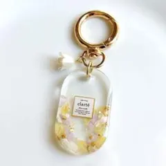 レジン★大人かわいいドライフラワー入りキーホルダー バッグチャームハンドメイド②