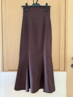 SNIDEL スナイデル ハイウエストヘムフレアスカート ワイン