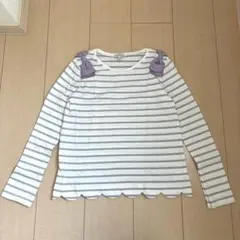 any FAM 長袖カットソー 150 ボーダー　パープル