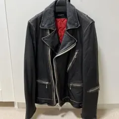 NANO UNIVERSE ブラック ダブルライダースジャケット