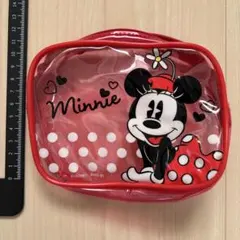 ミニーマウス ポーチ 赤 ドット柄