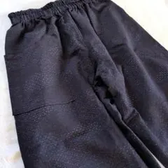 ハンドメイドの紬　楽ちんカジュアルパンツ　ポケット付き
