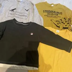 恐竜デザイン 長袖カットソー 3点セット 100cm~
