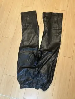 再構築 レザーパッチワーク ワイドパンツ イージーパンツ ブラック 本