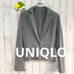 ユニクロレディース短丈ブレザーＭスエットテーラードジャケットストレッチ素材グレー