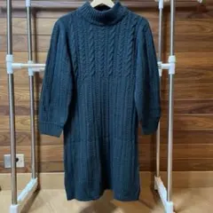 Lサイズ grove ダークグリーン ニットワンピース