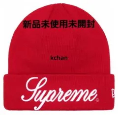 Supreme New Era Script Beanie 赤