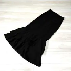 JUNOAH　ティアードフリルマーメイドスカート　ブラック