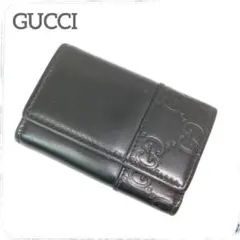 GUCCI✨️グッチ　キーケース　グッチシマ　レザー　GG柄　6連キーケース　黒