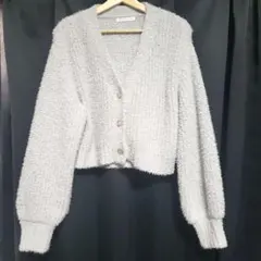 マジェスティックレゴン ライトグレー キラキラ　ラメ　カーディガン