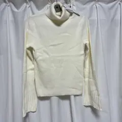 値下げ 新品 Re:EDIT アイボリー タートルネックニット L