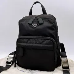 PRADA 三角ロゴ バックパック リュック ブラック ナイロン f556