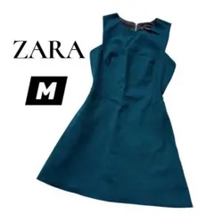 極美品 ZARA グリーン ドレス ワンピース 緑 深緑 グリーン 二次会 ザラ